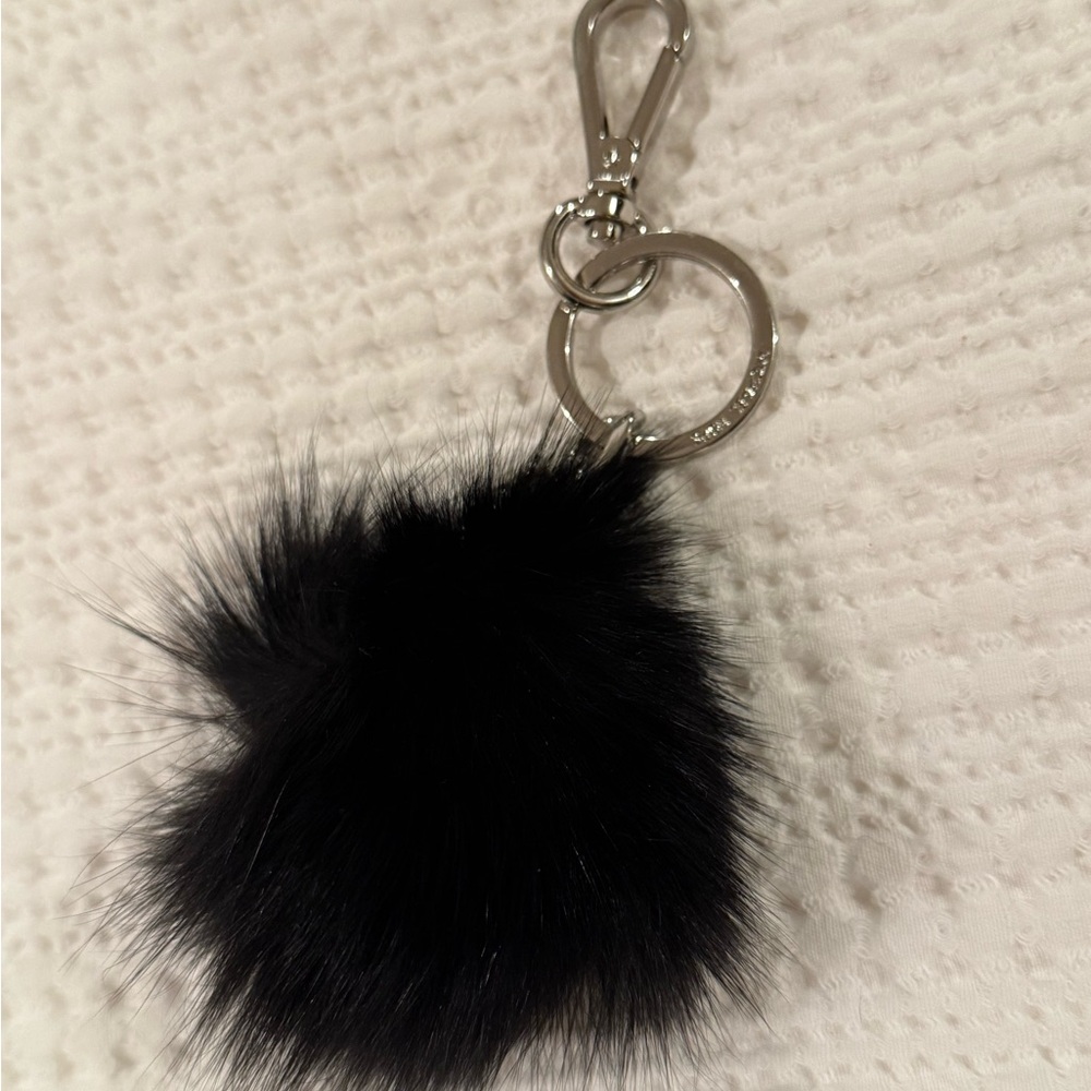 Luxurious Black Fur Keychain by Michael Kors
